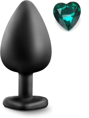 Dop Anal Glammy Large Silicon Negru/Verde Guilty Toys