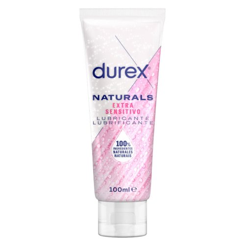 Lubrifiant Durex Natural Extra Sensitivo, roz, pe baza de apa, 100 ml